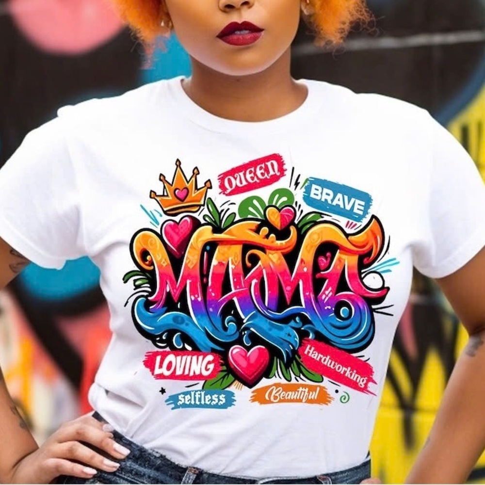 Mama graffiti tshirt, Loving Protective Mama Tee, Mama Queen, best mom Gift